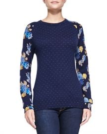 Equipment Sloan Floral Dot Sweater  at Bergdorf Goodman