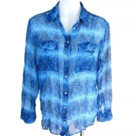 Equipment Tops Equipment Femme Sheer Silk Snake Print Top Poshmark at Poshmark