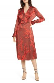 Equipment Willow Faux Wrap Silk Midi Dress   Nordstrom at Nordstrom