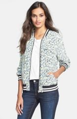 Equipment and39Abbotand39 Flower Print Silk Bomber Jacket at Nordstrom