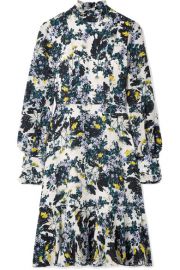 Erdem   Bernette button-detailed floral-print silk crepe de chine dress at Net A Porter