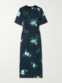 Erdem Abstract Rose Print Short Sleeve Cocktail Dress at Net a Porter