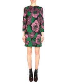 Erdem Elly Metallic Floral Jacquard Shift Dress at Bergdorf Goodman