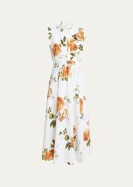 Erdem Floral-Print Ruffle Sleeveless Midi Shirtdress - at Bergdorf Goodman