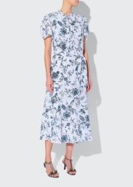 Erdem Floral Tie-Neck Silk Midi Dress - at Bergdorf Goodman