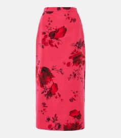 Erdem Floral print cotton faille midi skirt at Mytheresa