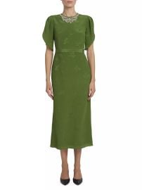 Erdem Jacquard Embellished Neck Cocktail Dress at Saks Fifth Avenue
