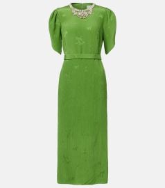 Erdem Jacquard Embellished Neck Cocktail Dress at Mytheresa