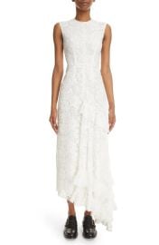 Erdem Misty Asymmetric Drape Front Lace Midi Dress at Nordstrom