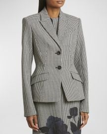 Erdem Tailored houndstooth wool blazer at Neiman Marcus