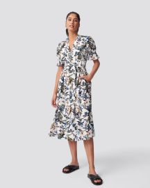 Erica Cotton Midi Dress in Ivory Fauna Toile at Diane von Furstenberg