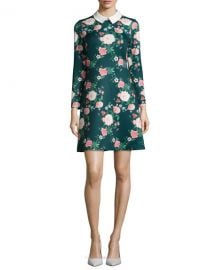 Erin Fetherston Mila Collared Floral-Print Cocktail Dress at Neiman Marcus