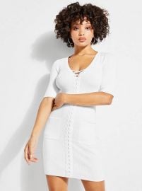 Erin Lace Up Sweater Dress at Guess