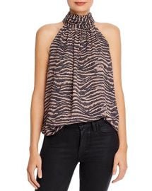 Erola B Zebra Print Satin Halter Top at Bloomingdales