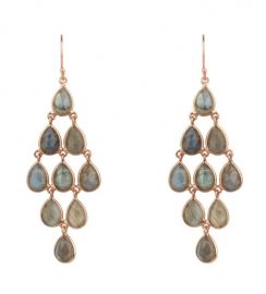 Erviola Gemstone Cascade Earring Rose Gold Labradorite  LATELITA  Wolf amp Badger at Wolfandbadger