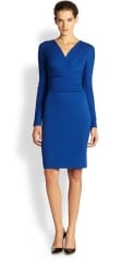 Escada - Dayna Jersey Faux-Wrap Dress in Blue at Saks Fifth Avenue