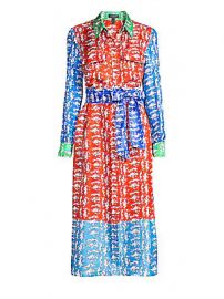 Escada - Dsehra Colorblock Silk Printed Shirtdress at Saks Fifth Avenue