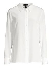 Escada - Nicoli Embroidered Trim Silk Blouse at Saks Fifth Avenue