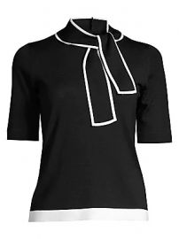 Escada - Tie-Neck Short Sleeve Sweater at Saks Fifth Avenue