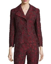 Escada 3 4-Sleeve Two-Button Jacquard Jacket  Marsala at Neiman Marcus