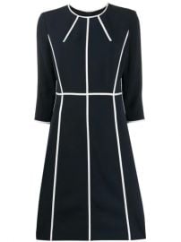 Escada 3 4 Sleeves piped-stripes Dress - Farfetch at Farfetch