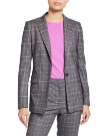 Escada Begas Glen-Plaid Wool Jacket at Neiman Marcus