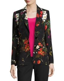 Escada Floral Matelasse Jacket  Black Multicolor   Neiman Marcus at Neiman Marcus