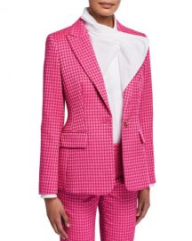 Escada Houndstooth Peak-Lapel Blazer at Neiman Marcus