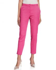 Escada Houndstooth Slim-Leg Pants at Neiman Marcus