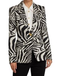 Escada Jacquard Zebra-Print Blazer Jacket on SALE at Saks Off 5th