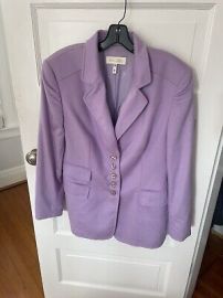 Escada Lavender RabbitWool Blend Single Breasted Blazer Womens Size 4212US eBay at eBay