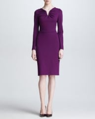 Escada Long-Sleeve Donde Jersey Dress Amethyst at Neiman Marcus