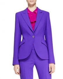 Escada Long-Sleeve Wool Blazer Purple at Neiman Marcus