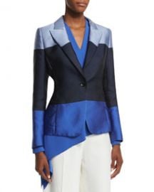 Escada One-Button Colorblock Jacket Heather Blue at Neiman Marcus