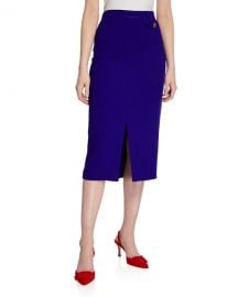 Escada Randuxina Wool Crepe Slit Pencil Skirt at Neiman Marcus