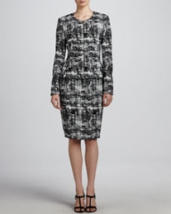 Escada Scribble Tweed Jacket and Skirt at Neiman Marcus