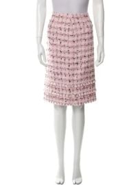 Escada Tweed Pattern Knee Length Skirt at The Real Real