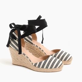 Espadrille Wedges (83mm) with Ankle Wrap in Stripe at J. Crew