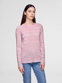 Essential Cashmere Stripe Crewneck at White and Warren