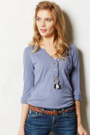 Essential Henley in blue at Anthropologie