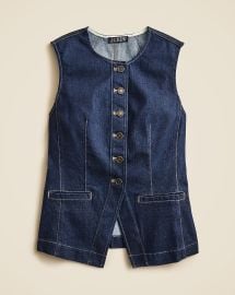 Essential cutaway vest in denim at J. Crew