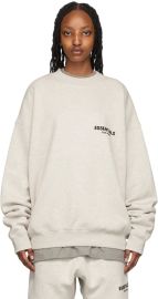 Essentials Off White Crewneck Sweatshirt at Ssense