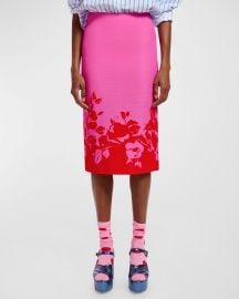 Essentiel Antwerp Fairydust Placement Floral-Print Midi Skirt at Neiman Marcus