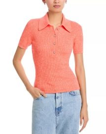 Essentiel Antwerp Jabric Ribbed Polo with Jewel Buttons at Bloomingdales