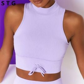 Estorenew Sexy High Neck Sports Bra Women Seamless Gather Yoga - at Etsy