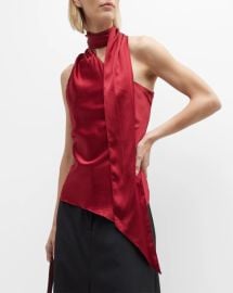 Et Ochs Isadora Halter Tie Neck Silk Top at Neiman Marcus