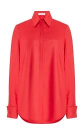 Etlin Shirt in Red Topaz Superfine Wool Gabriela Hearst at Gabriela Hearst