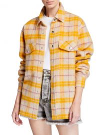 Etoile Isabel Marant Faxonli Plaid Shirt Jacket at Neiman Marcus