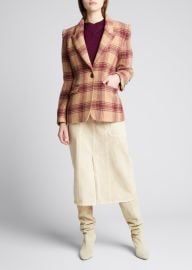 Etoile Isabel Marant Kerstin Plaid Single-Button Jacket - at Bergdorf Goodman