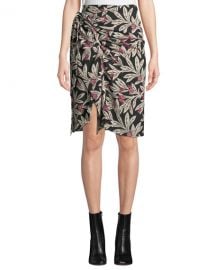 Etoile Isabel Marant Loela Gathered Floral Crepe Skirt at Neiman Marcus